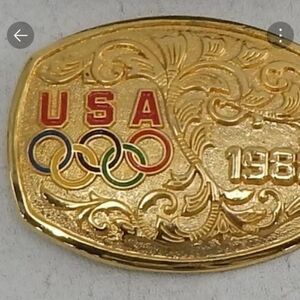 Gold USA Olympic Belt Buckle 250th Celebration